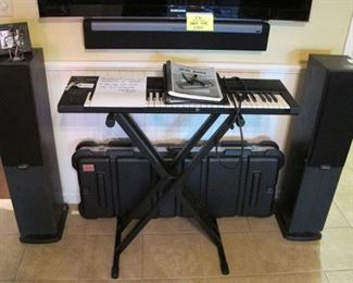 Roland JV80 Synthesizer Keyboard, Stand & Case