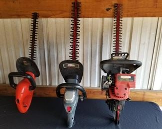 https://ctbids.com/#!/description/share/687754 3 pairs of Hedge Cutters ..2 electric 18” and 22” and gas is 18”