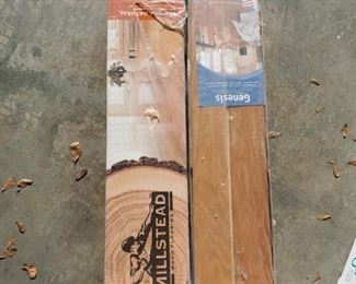 https://ctbids.com/#!/description/share/687751 2 new boxes of laminate wood flooring. Each box has 20 square feet of material. Both appear to be red oak but different brands.