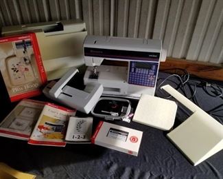 https://ctbids.com/#!/description/share/687755 Viking Embroidery Machine by Husqvarna with all the attachments and instruction booklets.
