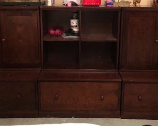 Three piece Pottery Barn Wall unit. Good condition $699