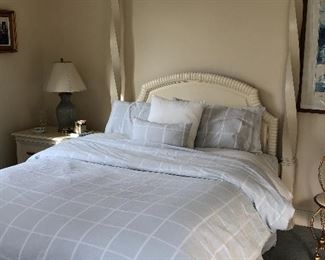 Century Set: Queen bed, nightstand, oval dresser, mirror. 