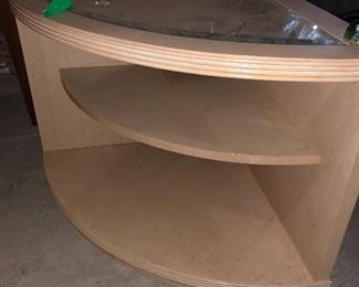 Century side table with glass top. 