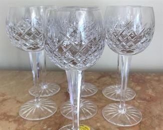 $140  Seven Waterford wine goblets. Height 7.5"
