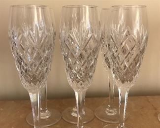 $85 Six Waterford champagne flutes.  Height 9"  