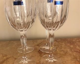 $40  Four Marquis by Waterford large water/wine goblets.  Never used with original stickers. 