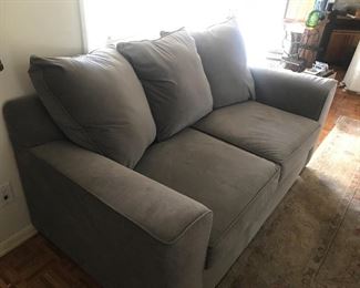 $400 Simmons Roxanne Loveseat in sueded polyester upholstery.  6'x3'
