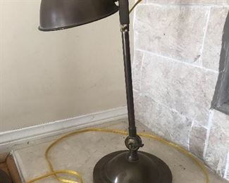 $75 Old pharmacy desk lamp.  Adjustable.  In good working condition.  Height 18"