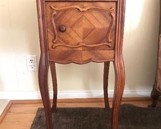 $125 Old French side table with marble top.  32" Height x 16"x16" square.  