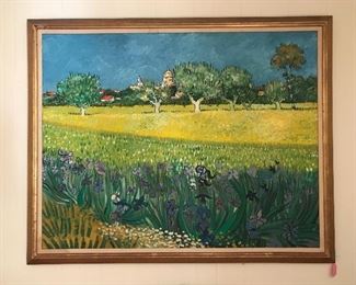$1,200 Original oil by Tony Garza, inspired by Vincent Van Gogh.  Framed.  63"x50"