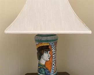 $125 Italian ceramic hand-painted table lamp.  Height 24" including shade