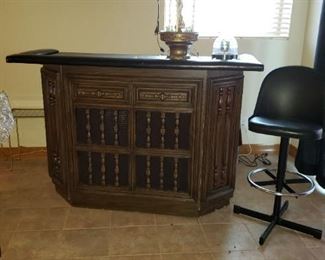 vintage 1970s bar with built in 8 track