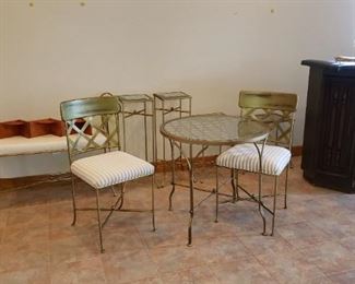 table and chairs with side tables