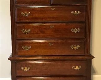 Bedroom Suite - chest of drawers, dresser with mirror, 4 poster king bed, 2 nightstands