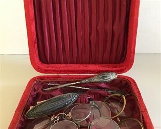 Antique optometrist’s kit with opticals and tools