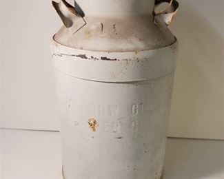 White Metal Milk Jug. Stamped with Meadow Gold