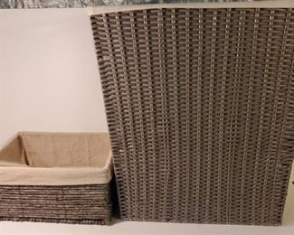 Laundry Wicker Hamper with Small Storage Box.