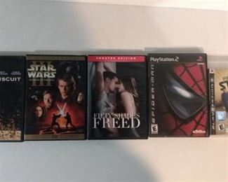 Playstation Games and Movies. Seabiscuit, Stars Wars 3 and Fifty Shades Freed