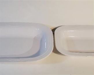 Lot of 2 White COPING Platters