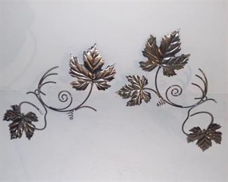 Lot of 2 Metal Wall Hanging Candle Holders