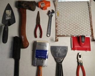 Lot of Various Tools - Scraper Pliers Axe