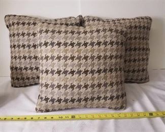 Three Smaller Decorative Pillows. In Good Condition.