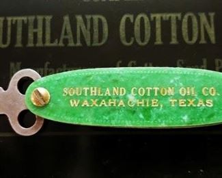 Compliments of Southland Cotton Oil Co. Waxahachie, TX. Key 
