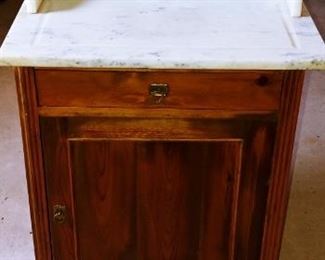 Antique Dry Sink/Commode with Marble Top