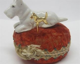 Scottie Dog Pin Cushion and Stick Pin