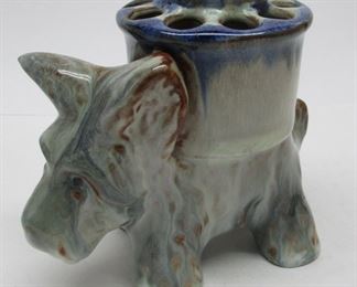 Art pottery Scottie Dog Flower Frog