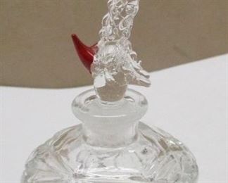 Glass perfume with Scottie dog stopper