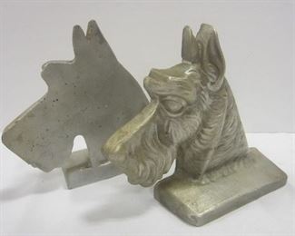 Pair of aluminum Scottie Dog Bookends
