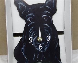 Pink Cloud Gallery Scottie Dog Wall Clock
