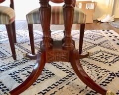 6a. Baker Mahogany Double Pedestal Dining Table w/ Inlaid Border and 3 -18" Leaves (70" x 46" x 29") 