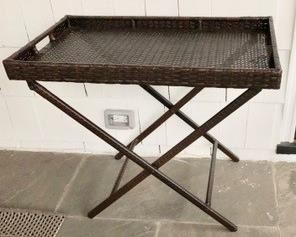18. All Weather Wicker Tray Table (32" x 18" x 28")