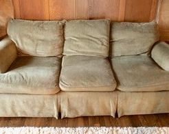 37. 3 Cushion Chenille Sofa (100" x 44" x 35") (as is)
