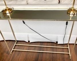 53. Mirror Top Metal Sofa Table (43" x 12" x 31")