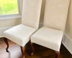 55. Pair of Cream Parson Chairs (22" x 23" x 47")
