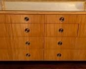 64b. Baker Furniture by "Charles Pfister" Dresser w/ Glass Top and 10 Drawers (72" x 19" x 32")