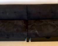 78. Black Futon w/ Storage Drawers (72" x 33" x 28")