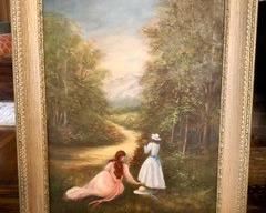 10. Antique Landscape Painting by Elena, Art (23" x 35"), Framed (31" x 43")