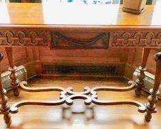 33. Antique Carved 2 Drawer Console Table (50" x 19" x 33")