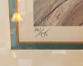 41. Framed Lithograph of Woman by Barbara A. Wood 261/975, Art (24" x 17") Framed (34" x 26")