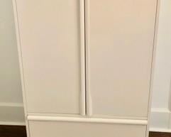 82. White 2 Drawer Armoire (35" x 22" x 60") (as is)