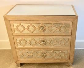 90. Decorative Mirrored 3 Drawer Chest (31" x 16" x 30")