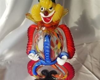 $250, Murano glass clown bow leg 11"