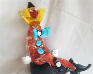 $200, Murano glass clown sitting 8"