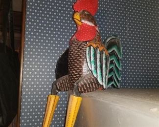 Many Rooster sculptures