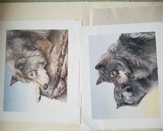 Wolf prints signed and numbered Rusty