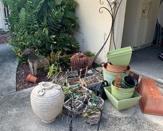 Garden pots and stands.